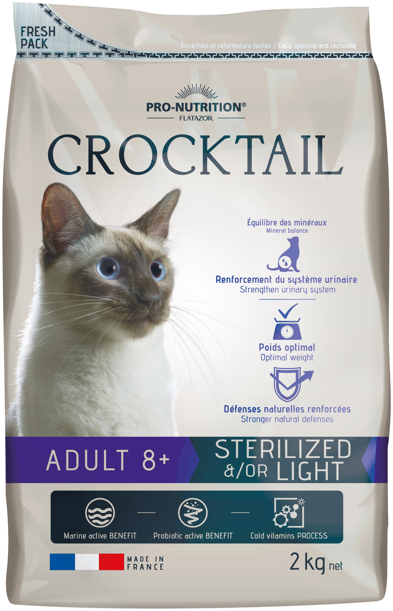 Сухой корм для кошек Flatazor Crocktail Adult 8+ Sterilized or Light (2кг)