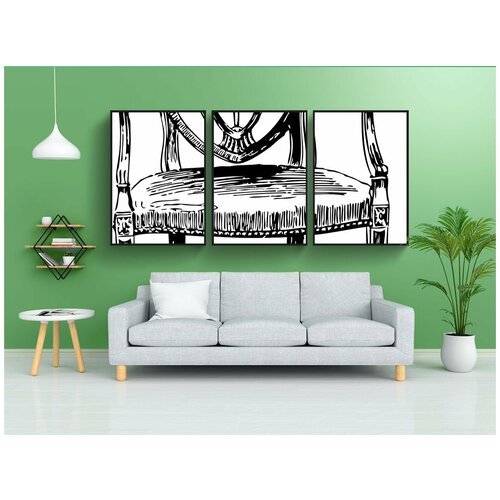 фото Набор модулных постеров для интерьера "стул, мебель, деревянный" 60x90 см. в тубусе, без рамки lotsprints