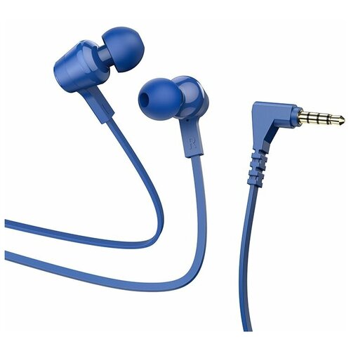 Наушники внутриканальные HOCO M86 Oceanic пластик силикон микрофон кнопка ответа регулятор громкости цвет синий 40500₽