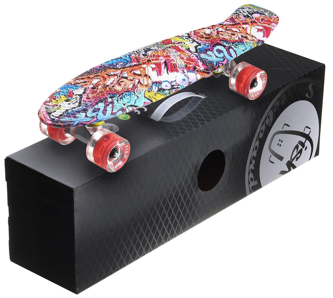 Пенни борд Fish Skateboards 22" Граффити/Валд/LED