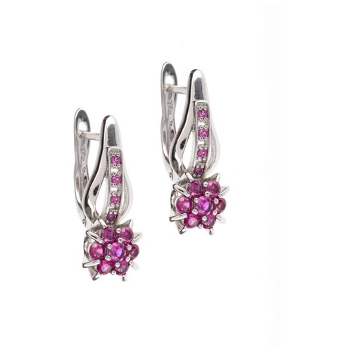 Серьги под серебро с фианитам