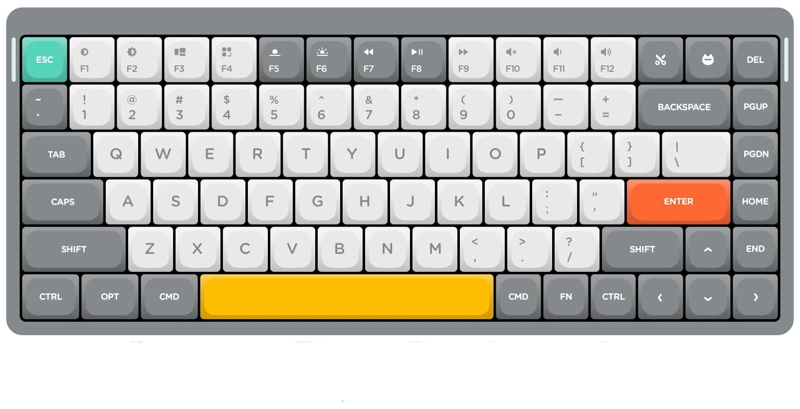 Клавиатура беспроводная механическая Nuphy AIR75 low profile gateron Brown Switch Bluetooth RGB подстветка 2500мАч СерыйБелый AIR75-SG3-F