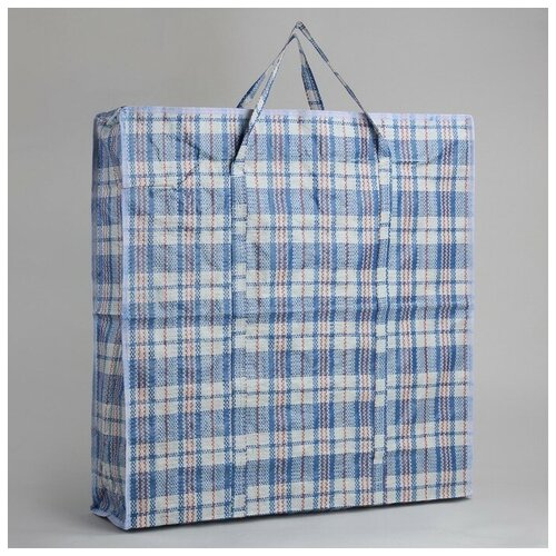 фото Сумка-баул , 47 л, 60х60х13 см, белый, голубой нет бренда