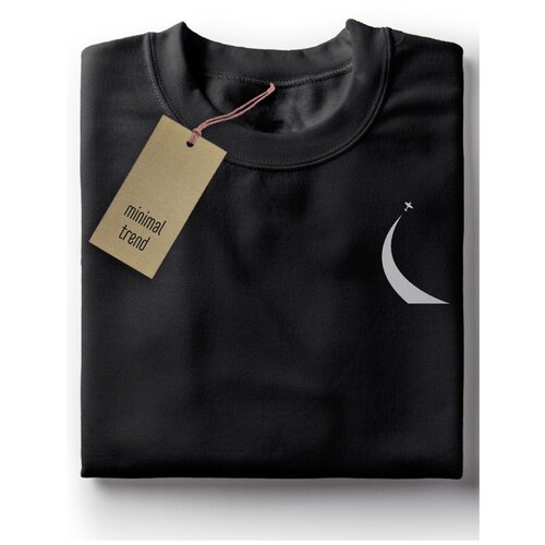 Женская футболка черная, minimal trend, белый на черном - 320