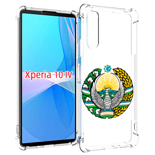 Чехол MyPads герб-узбекистана для Sony Xperia 10 IV (10-4) задняя-панель-накладка-бампер