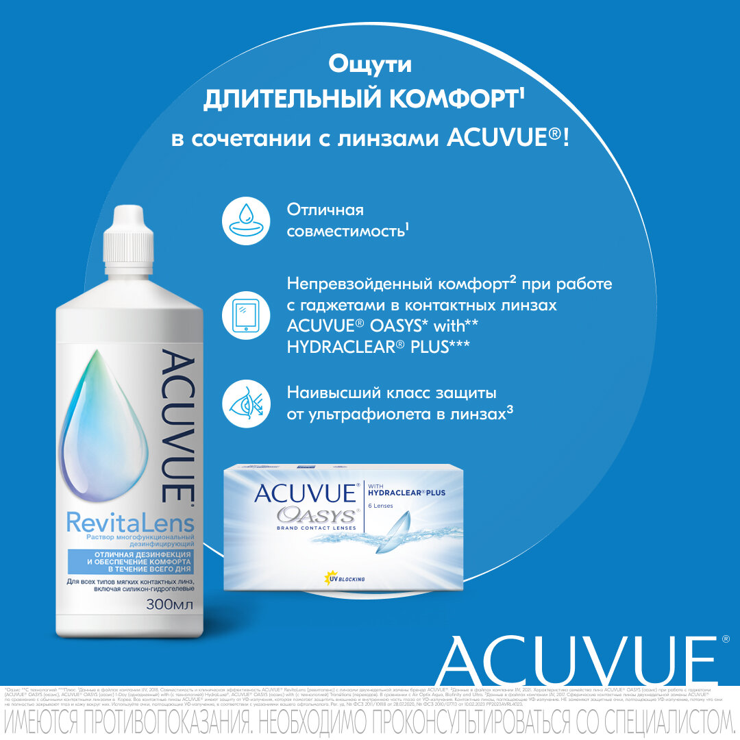 Раствор для контактных линз ACUVUE RevitaLens 300 мл