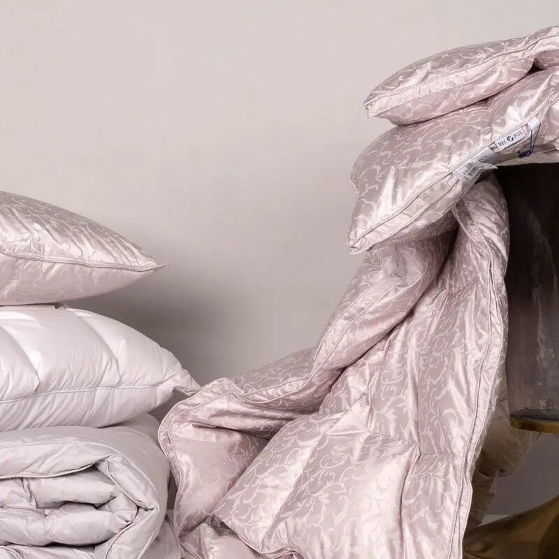 Одеяло пуховое BelPol Евро / DIAMOND / 200x220 / всесезонное с наполнителем белый гусиный пух в сатин-жаккарде - фотография № 17