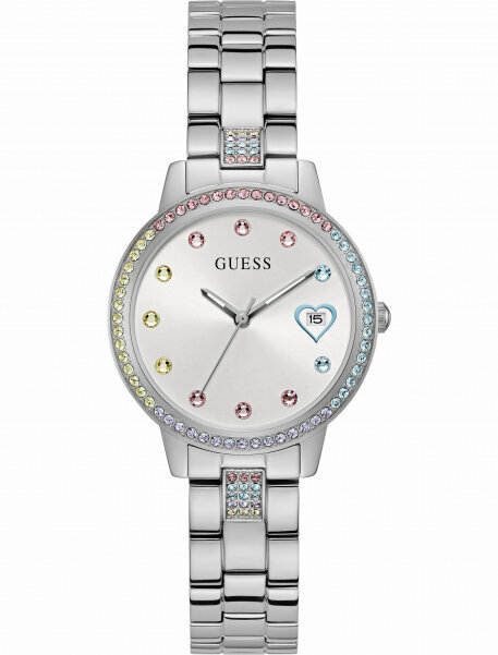 Наручные часы GUESS Dress GW0657L1, серебряный, белый