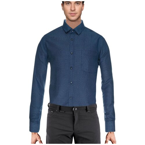 Рубашка мужская Imperator Twist 8, рос.р-р: 48/M (178-186, 40 ворот) синего цвета