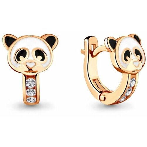 Серьги с подвесками красное золото, 585 проба, фианит, аквамарин, черный