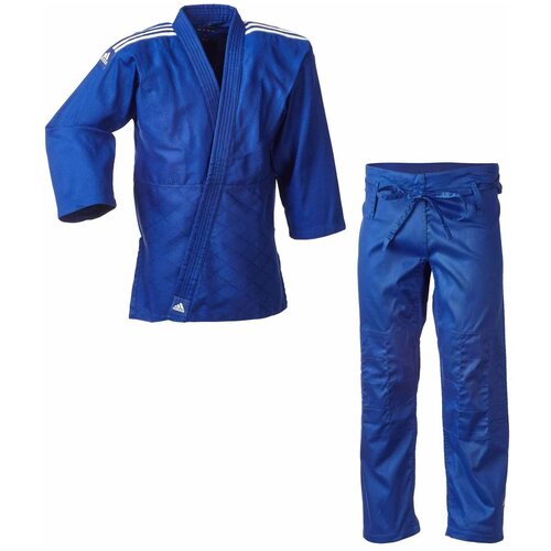 Кимоно для дзюдо подростковое Club синее с белыми полосками (размер 160 см)