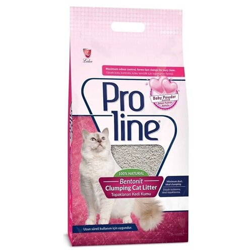 Пролайн Baby Powder Наполнитель д/кошек ароматом детской присыпки 5л .