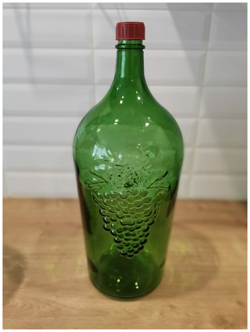 Бутылка Виноград стеклянная, 7 литров / бутыль для вина / бутылка для самогона и настоек/ винодел - фотография № 2