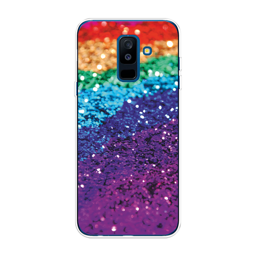 Силиконовый чехол на Samsung Galaxy A6 + / Самсунг Галакси А6 Плюс Блестящая радуга