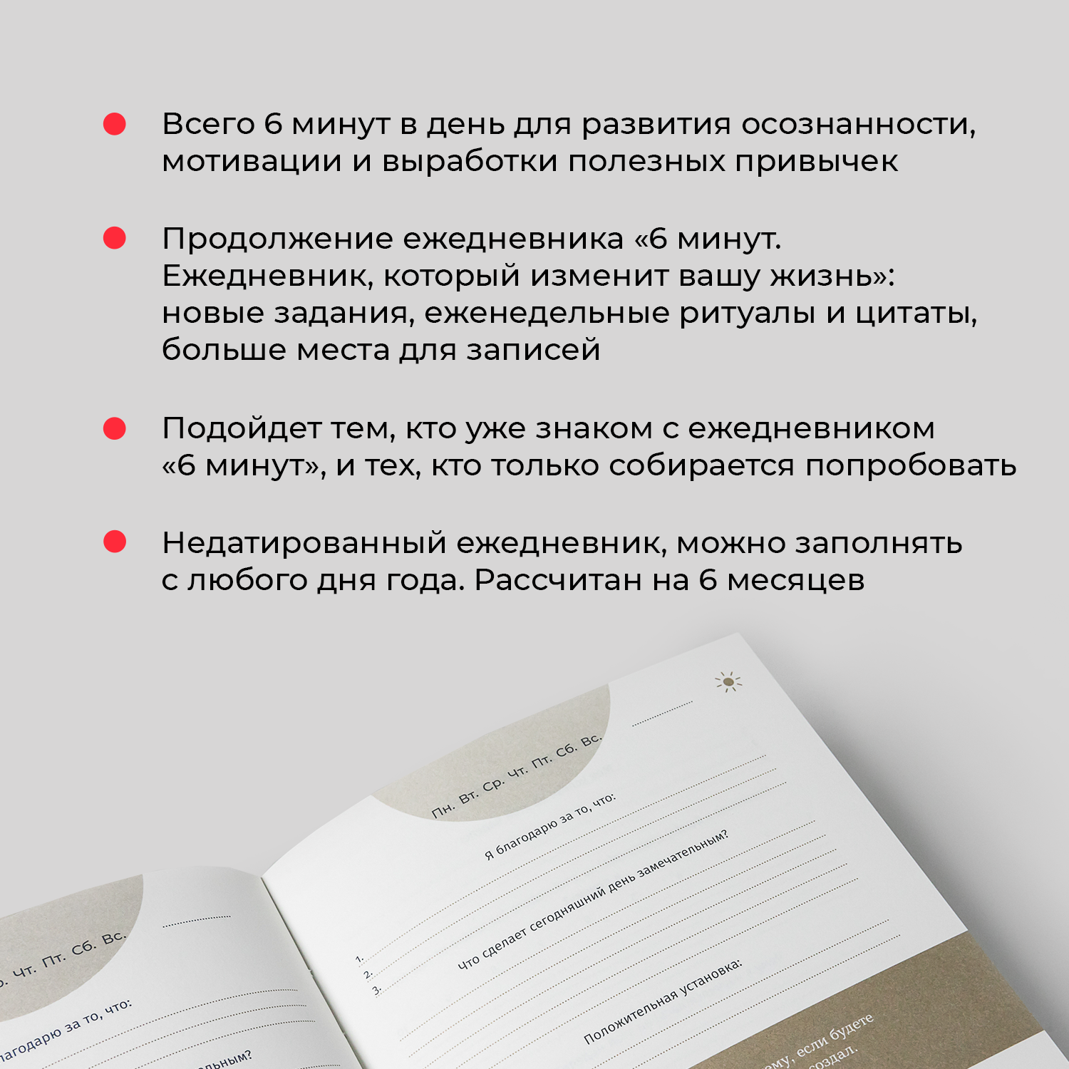 6 минут PURE. Ежедневник, который изменит вашу жизнь (продолжение, мятный) - фото №5