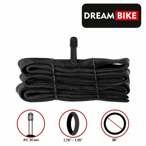 камера для велосипеда dream bike 26x1 95 2 125 av 35 мм бутил Камера 28x1.75-1.95 Dream Bike, AV 35 мм, бутил, картонная коробка