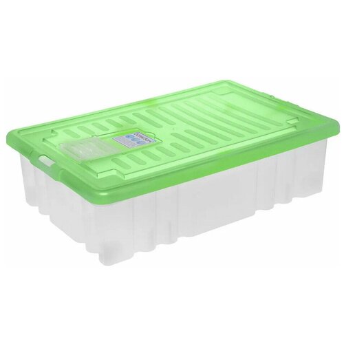 Ящик с крышкой для хранения, 36 л., зеленый, 41х30х21 см.