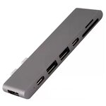 Аксессуар Адаптер Barn&Hollis Multiport Adapter USB Type-C 7 in 1 для MacBook Grey УТ000027061 - изображение
