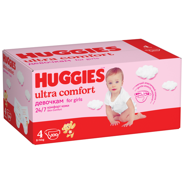 Подгузники Huggies Ultra Comfort для девочек 4 (8-14 кг), 80 шт - фото №2