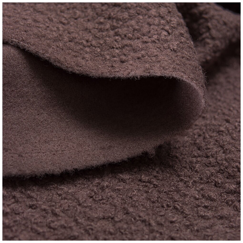Ткань пальтовая Букле цв. какао без рисунка (2520-5)