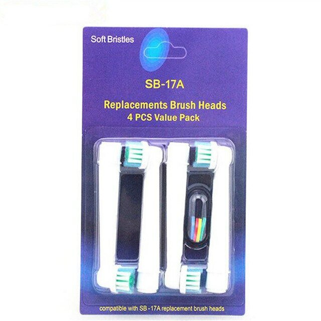 Насадки совместимы с OralB SB-17A на зубные щетки Braun (Браун) 4 шт - фотография № 8