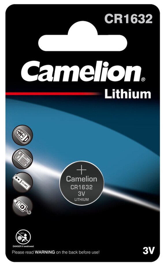 Элемент питания литиевый CR CR1632 BL-1 (блист.1шт) Camelion