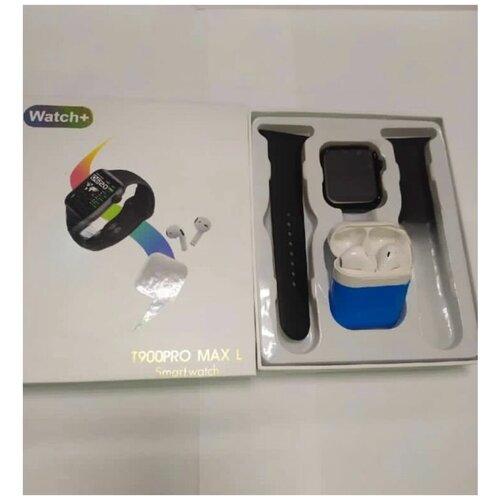 Умные смарт часы в комплекте с наушниками цвет черный 195000₽