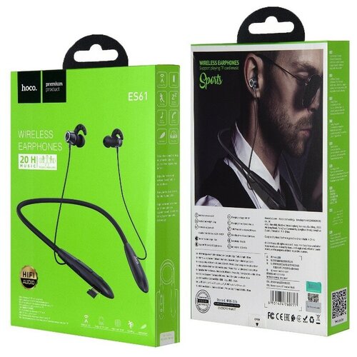 Гарнитура Bluetooth наушники ES61 Sport Wireless Earphones HOCO черная 99000₽