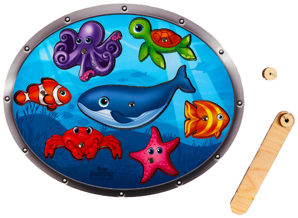 Развивающая игрушка Лесная мастерская Морские обитатели, 4276035, 7 дет., разноцветный