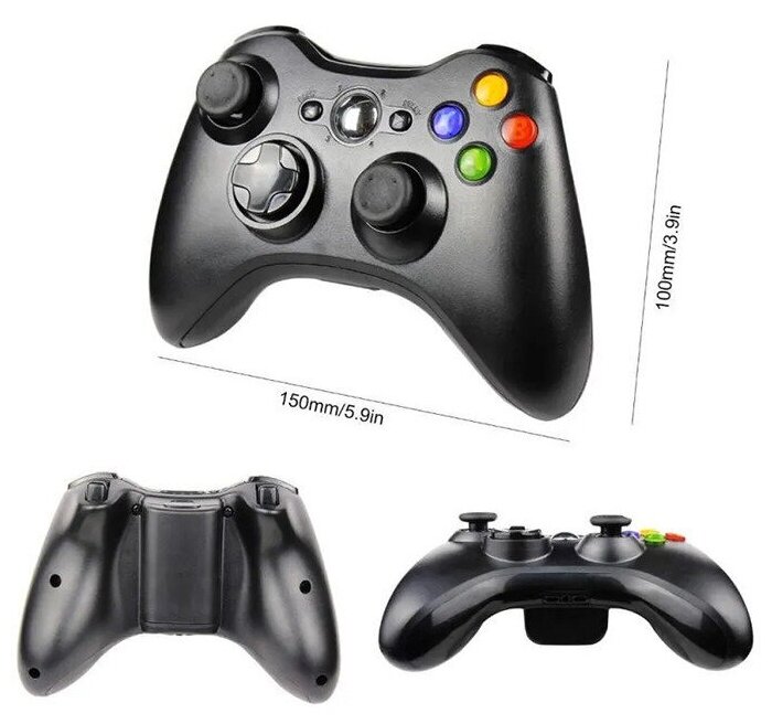 Беспроводной джойстик геймпад Wireless Controller для Windows ПК и XBOX 360 черный