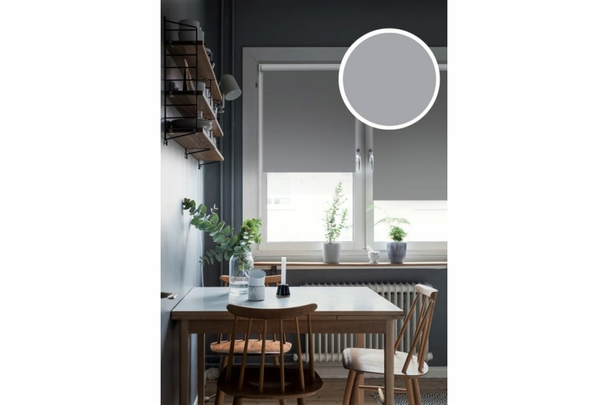 штора рулонная blackout lux 98*170см графит 81745098170 Эскар - фото №16