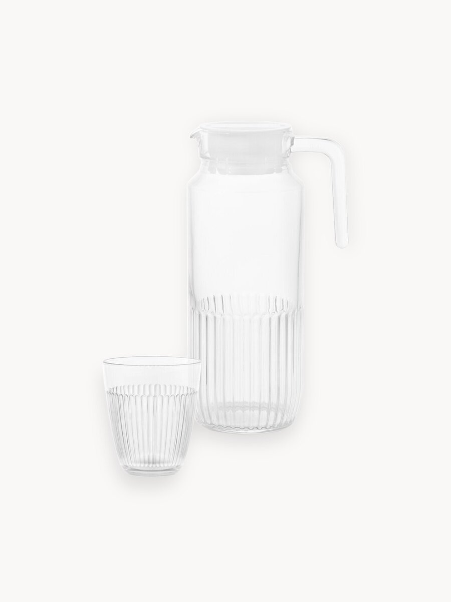 Набор для напитков "GRIDZ" Luminarc, кувшин с крышкой 1300 мл + 6 стаканов