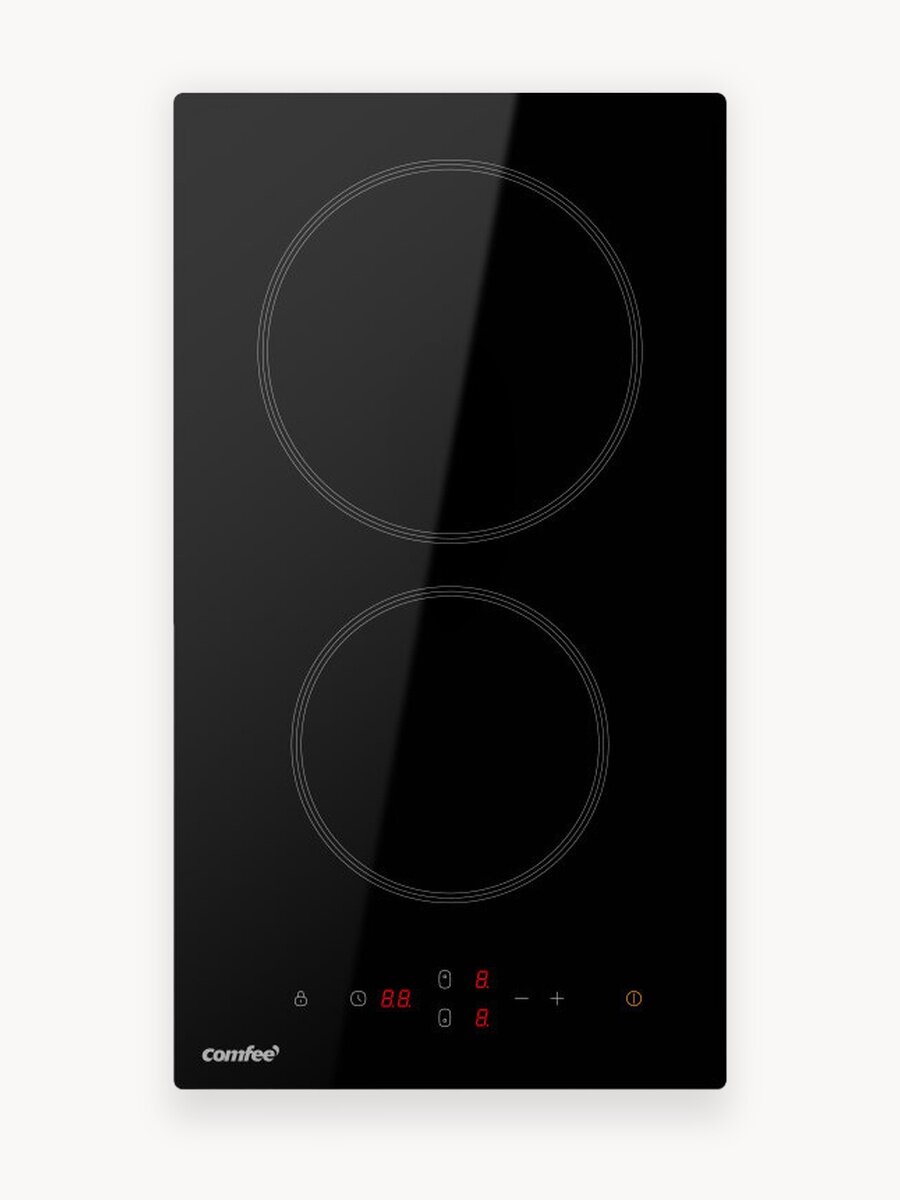 Электрическая варочная панель Comfee CEH301, 2 конфорки, ширина 29 см, сенсорное управление, 9 уровней мощности