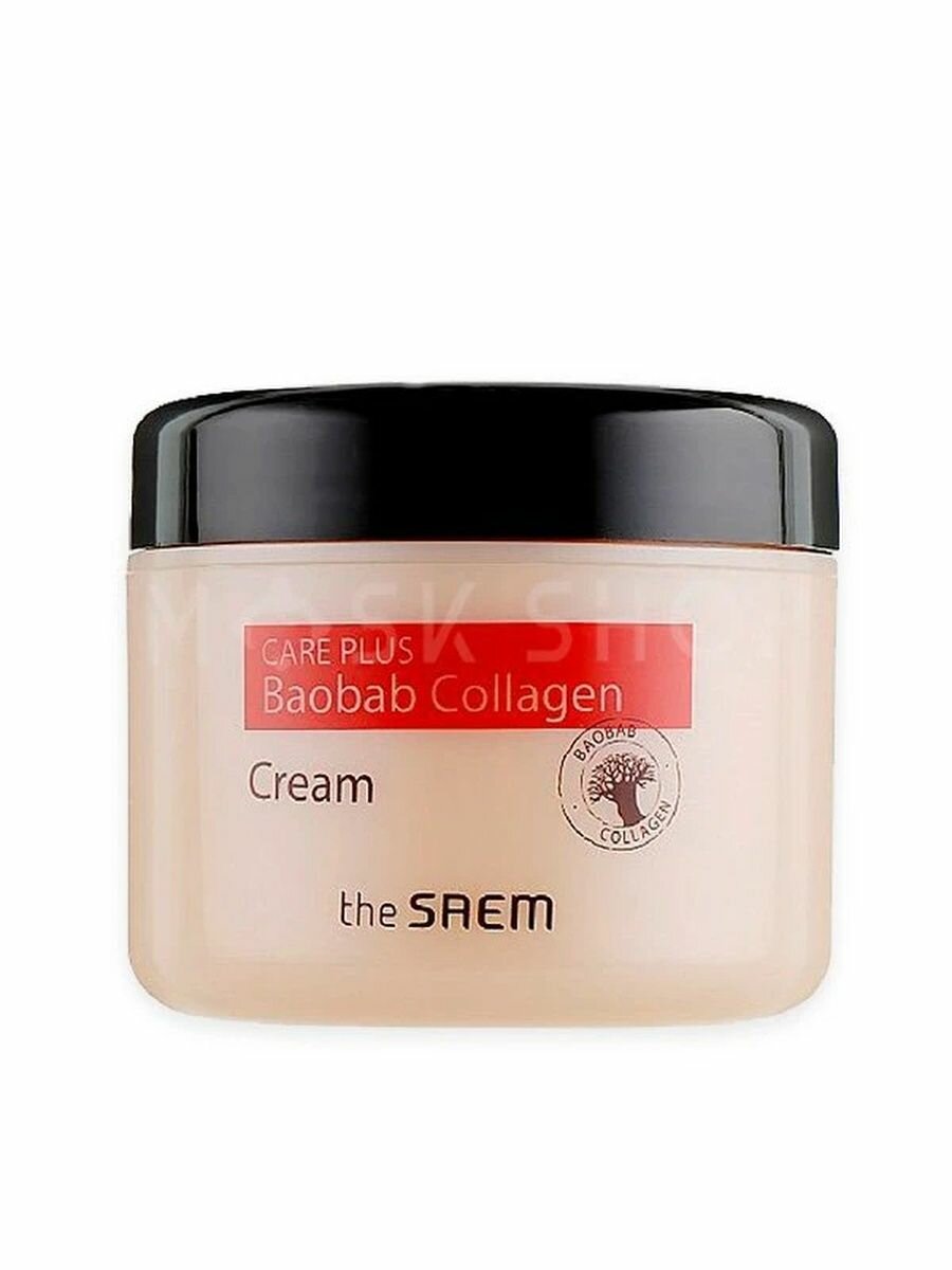 Крем для лица коллагеновый с экстрактом баобаба, 100 мл, Care Plus Baobab Collagen Cream, THE SAEM, 8806164170595