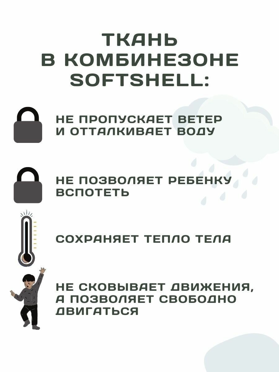 Комбинезон утеплённый polzcom размер 86, , серый — фото 1