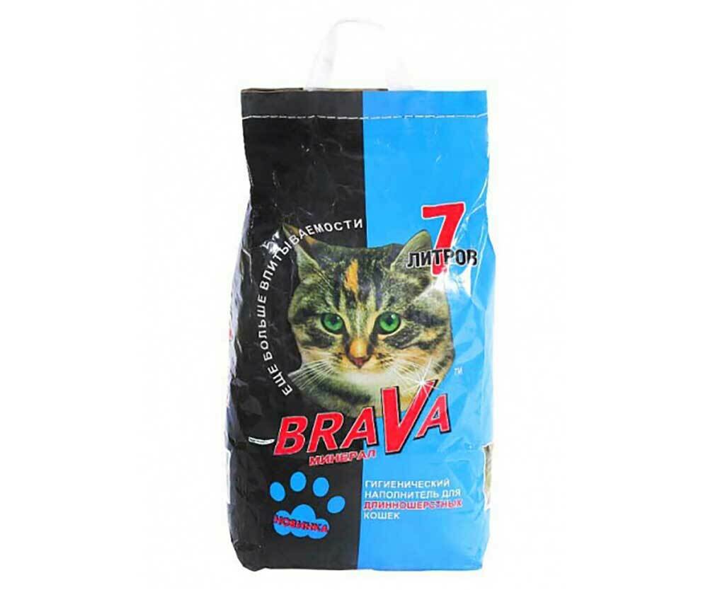 BraVa Наполнитель для длинношерстных кошек Минерал, 7 л, 1 уп