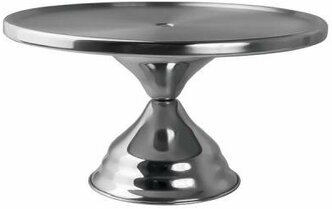 Подставка для торта "Проотель", сталь нерж, диаметр 33, высота 18,5см, металлич.