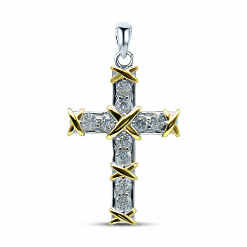 фото Подвеска "крест" из серебра 925 пробы с фианитами oriental