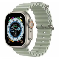 Ремешок Ocean Band для Apple Watch ULTRA 49mm, Series 1-8, SE, 42/44/45/49mm, светло-серый, рифленый