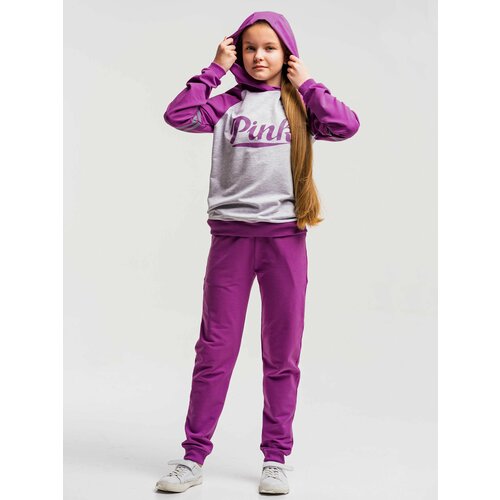 Комплект одежды ИНОВО, худи и брюки, повседневный стиль, размер 140, фиолетовый