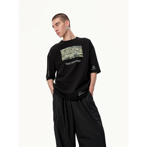 фото Футболка pl storage, размер m, бежевый, черный