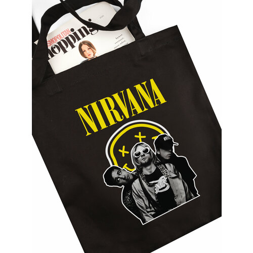 фото Сумка шоппер , фактура гладкая, черный keks