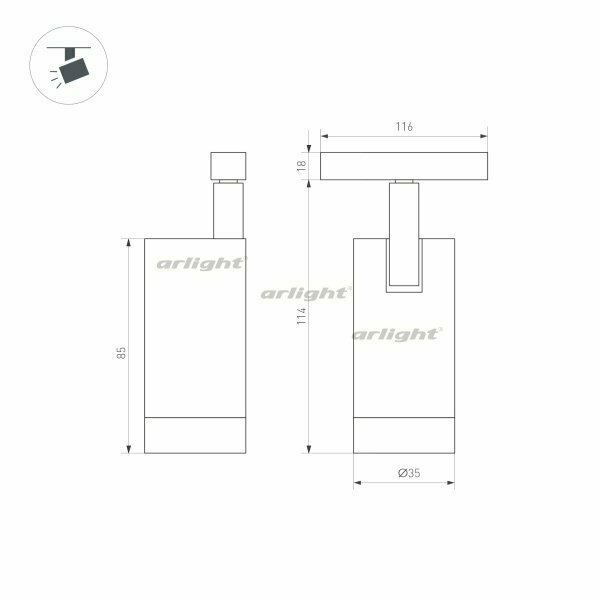 Трековый светодиодный светильник для магнитного шинопровода Arlight Mag-Orient-Spot-R35-6W Warm3000 / - фото №11