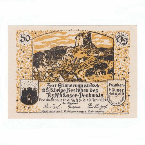 Германия (Веймарская Республика) Бад-Франкенхаузен-Кифхойзер 50 пфеннигов 1921 г. (Вид 6)