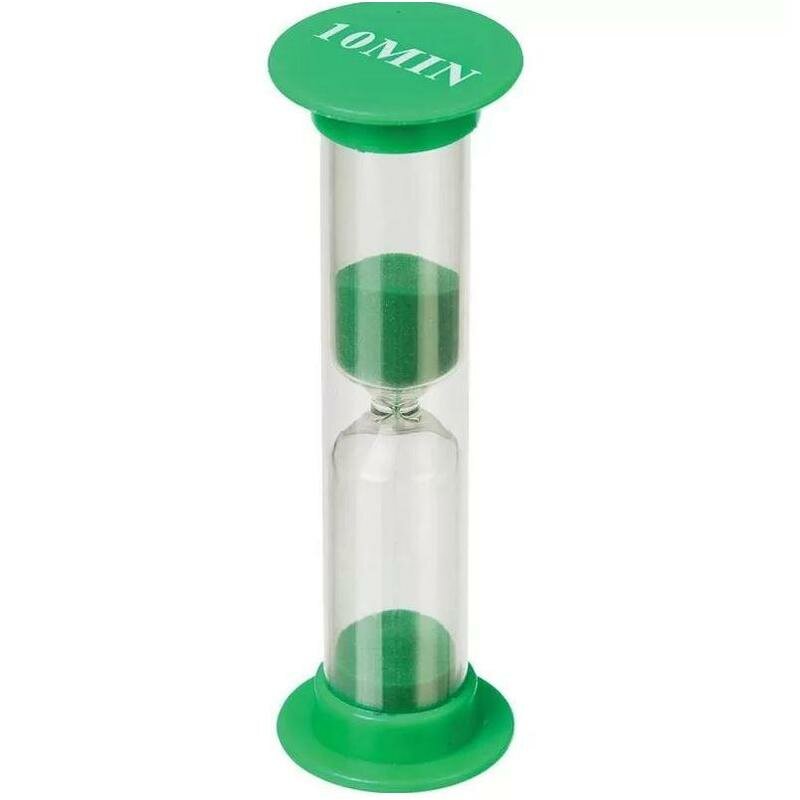 Часы песочные 10 минут, пластик, зеленый