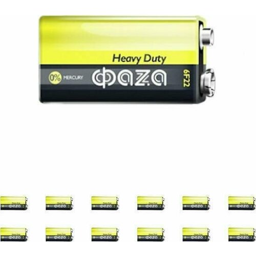Батарейка ФАZА Heavy Duty 6F22H-S1 9V крона (комплект из 12 шт)