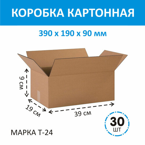 Коробка картонная для хранения, 390х190х90 мм, Т-24, 30 шт