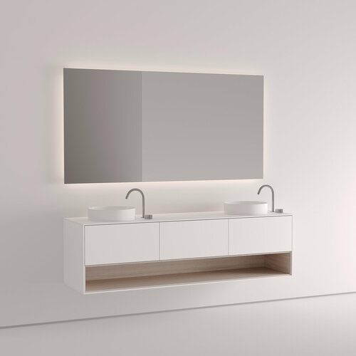 Тумба подвесная под 2 раковины 130 см. Vivomobili BIANCO KOS