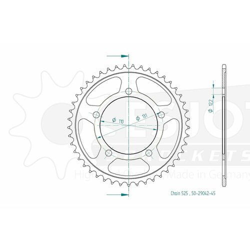 Звезда приводная 50-29042-45 / JTR7.45, JTR7