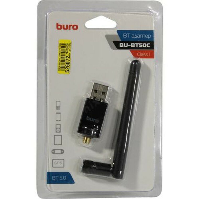 Адаптер USB Buro BU-BT50C Bluetooth 50+EDR class 1 100м черный